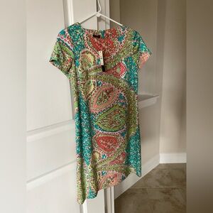 Brand New Talbots Silk Print Shift Dress 4P